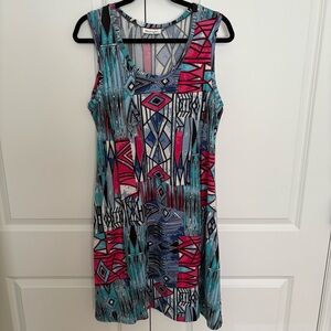 Patchington Pink and Blue Sleeveless Sundress